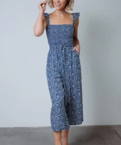 AK Hadley Smocked Jumpsuit | Navy