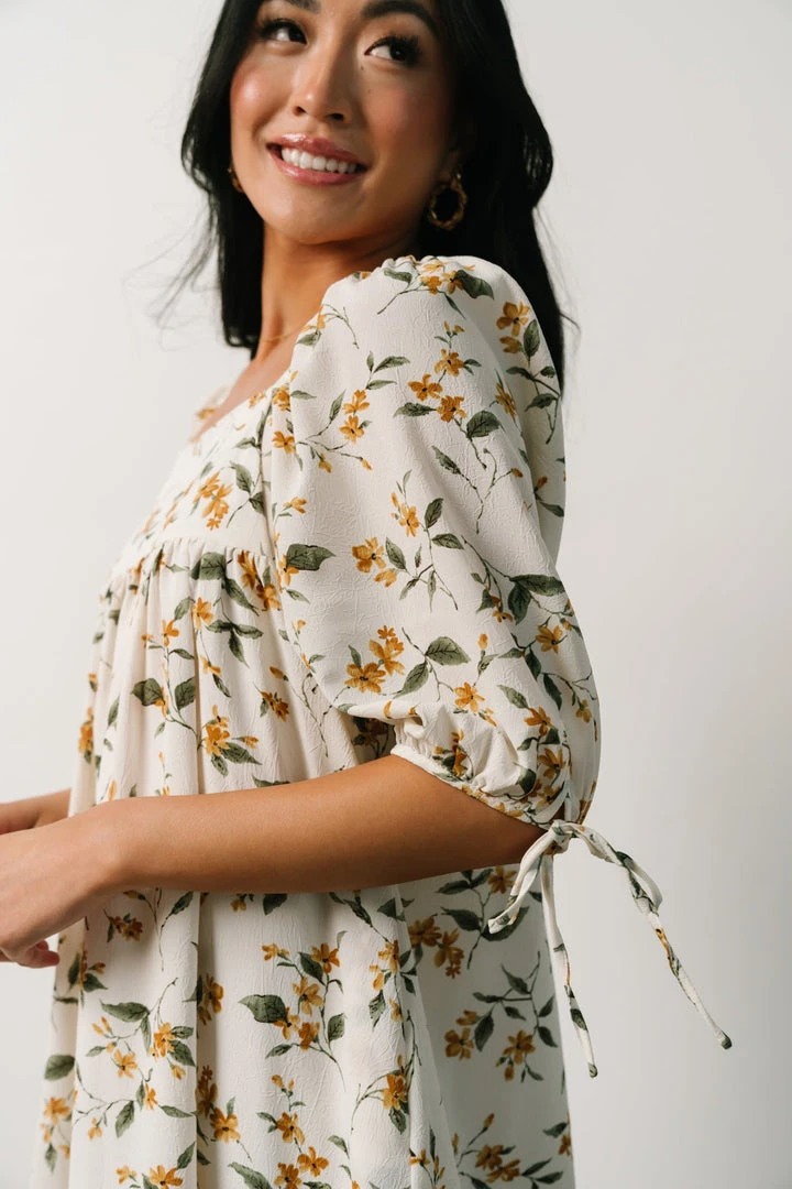 HAY Hallie Babydoll Mini Dress | Ivory + Gold Floral Dresses 11 HAY Hallie Babydoll Mini Dress | Ivory + Gold Floral Dresses