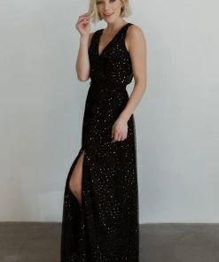 BB Custom Helen Tank Sparkle Gown | Black Dresses