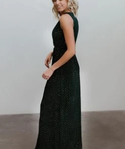 BB Custom Dresses Helen Tank Sparkle Gown | Emerald