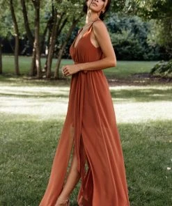 BB Custom Dresses Hera Maxi Dress | Rust