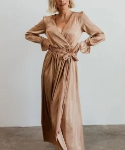DD Holly Satin Maxi Dress | Champagne Dresses