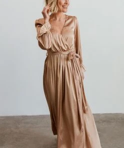 DD Holly Satin Maxi Dress | Champagne Dresses
