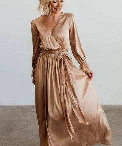 DD Holly Satin Maxi Dress | Champagne Dresses