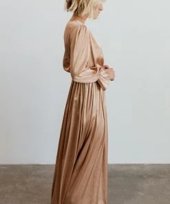 DD Holly Satin Maxi Dress | Champagne Dresses