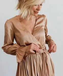 DD Holly Satin Maxi Dress | Champagne Dresses