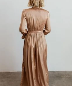 DD Holly Satin Maxi Dress | Champagne Dresses
