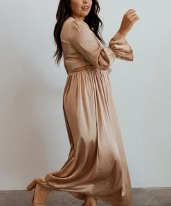 DD Holly Satin Maxi Dress | Champagne Dresses