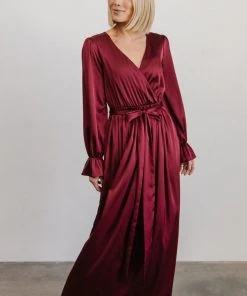 DD Dresses Holly Satin Maxi Dress | Cranberry