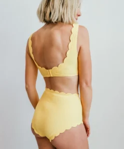 BJB Honolulu High Waist Bikini Bottom | Yellow Swim