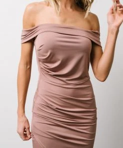 DD Zaire Off Shoulder Maxi Dress | Dusty Mauve Dresses