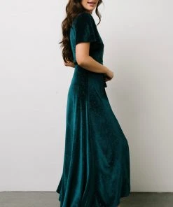 BB Custom Dresses Calvin Sparkle Velvet Wrap Dress | Jade