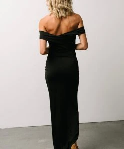 DD Zaire Off Shoulder Maxi Dress | Black Dresses