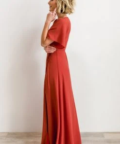 BB Custom Ivy Wrap Maxi Dress | Clay