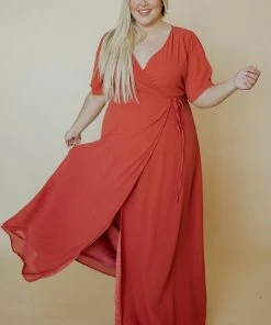 BB Custom Ivy Wrap Maxi Dress | Clay