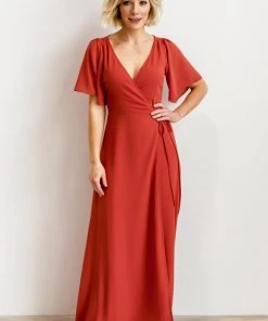 BB Custom Ivy Wrap Maxi Dress | Clay