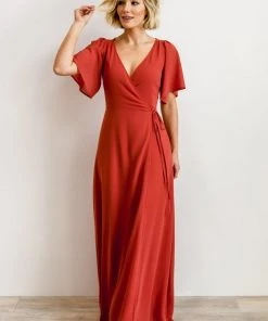 BB Custom Ivy Wrap Maxi Dress | Clay