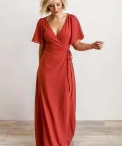 BB Custom Ivy Wrap Maxi Dress | Clay