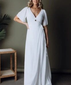 BB Custom Ivy Wrap Maxi Dress | Off White