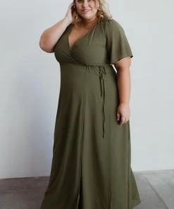 BB Custom Dresses Ivy Wrap Maxi Dress | Olive