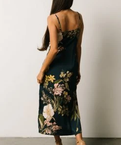 IBS Jackie Column Midi Dress | Navy Floral