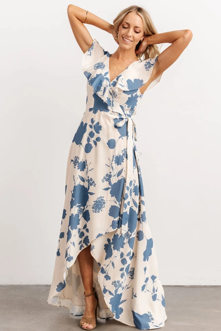 Soi Jacqueline Wrap Maxi Dress | Ivory + Slate Floral Dresses 3 Soi Jacqueline Wrap Maxi Dress | Ivory + Slate Floral Dresses