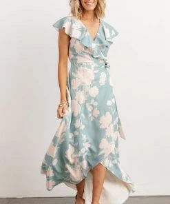 Soi Dresses Jacqueline Wrap Maxi Dress | Robin Blue Floral