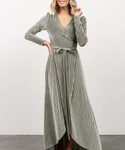 BB Custom Dresses Jada Ribbed Velvet Wrap Dress | Dusty Sage 13 BB Custom Dresses Jada Ribbed Velvet Wrap Dress | Dusty Sage