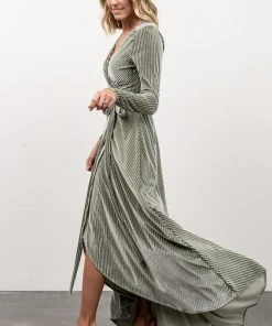 BB Custom Dresses Jada Ribbed Velvet Wrap Dress | Dusty Sage 14 BB Custom Dresses Jada Ribbed Velvet Wrap Dress | Dusty Sage
