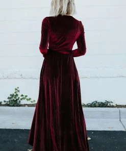BB Custom Jada Ribbed Velvet Wrap Dress | Mulberry Dresses