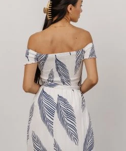 AK Janey Smocked Maxi Dress | Navy Print