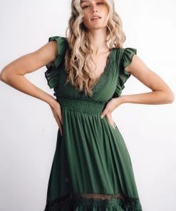 BB Custom Jasmine Ruffle Maxi Dress | Dusty Green