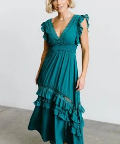 BB Custom Dresses Jasmine Ruffle Maxi Dress | Jade