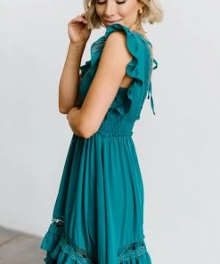 BB Custom Dresses Jasmine Ruffle Maxi Dress | Jade