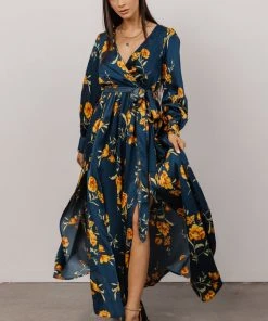 BB Custom Dresses Jenna Maxi Dress | Dark Blue Floral