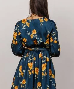 BB Custom Dresses Jenna Maxi Dress | Dark Blue Floral