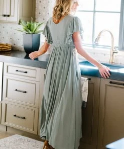 BB Custom Jennifer Deep V Maxi Dress | Sage Dresses