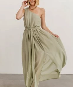 DD Dresses Jessica One Shoulder Maxi Dress | Sage