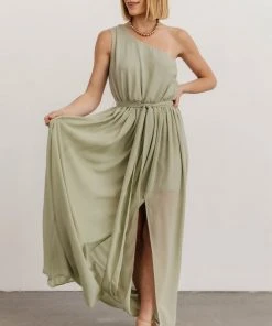 DD Dresses Jessica One Shoulder Maxi Dress | Sage