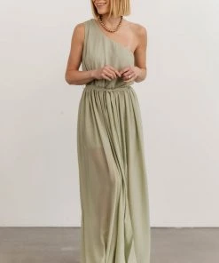DD Dresses Jessica One Shoulder Maxi Dress | Sage