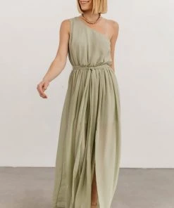 DD Dresses Jessica One Shoulder Maxi Dress | Sage