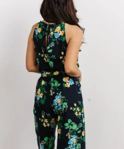 SL Jolene Halter Neck Jumpsuit | Navy Multi Floral