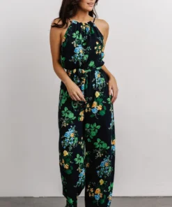 SL Jolene Halter Neck Jumpsuit | Navy Multi Floral