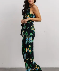 SL Jolene Halter Neck Jumpsuit | Navy Multi Floral