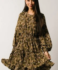HAY Jordan Short Dress | Olive Print Dresses