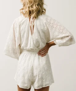 FT Joss Lace Romper | Off White