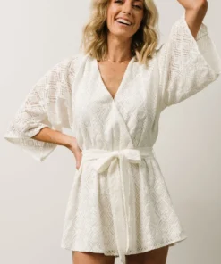 FT Joss Lace Romper | Off White