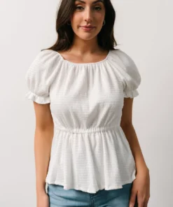 HAY Jules Smocked Top | Off White