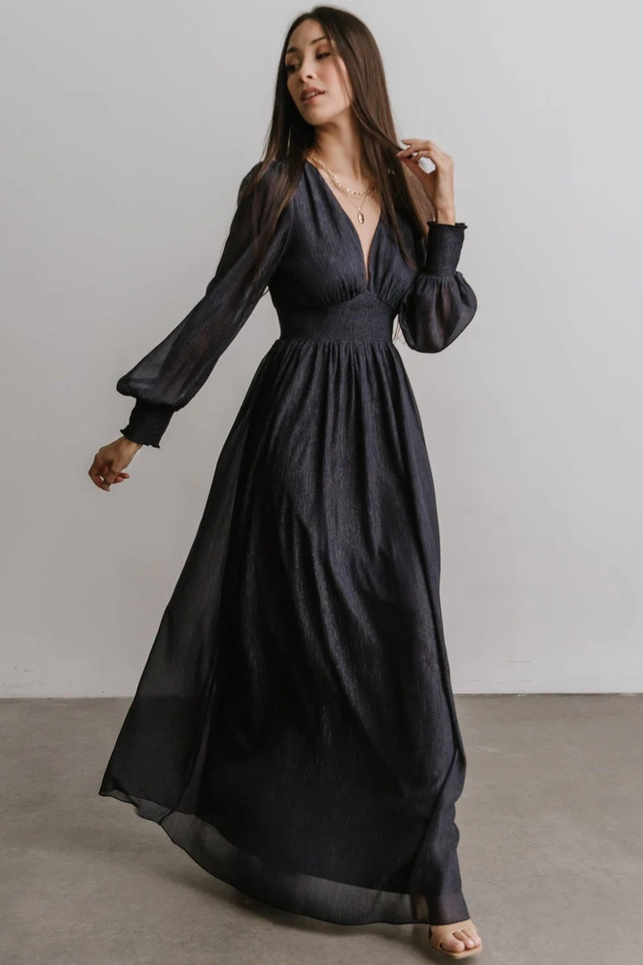 RR Dresses Juliette Shimmer Maxi Dress | Midnight 1 RR Dresses Juliette Shimmer Maxi Dress | Midnight