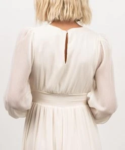 RR Juliette Shimmer Maxi Dress | Off White Dresses